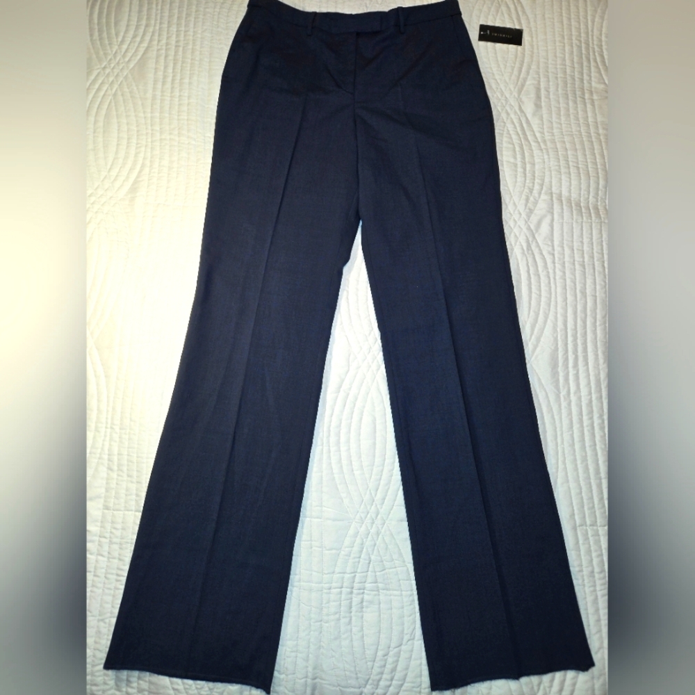 Twinhill Navy Dress Pants Poly-Wool Blend Flat Front Women's Size 12 BNWT